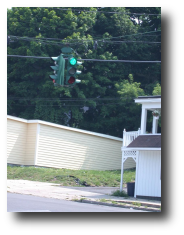 Traffic light with green on top in Syracuse