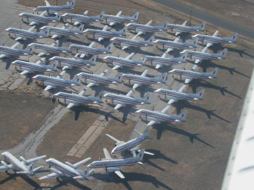 A few American Eagle Saabs at ABI (Abilene)