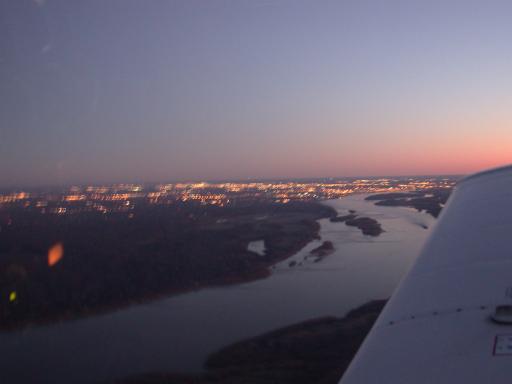 Crossing the Mississippi at dusk