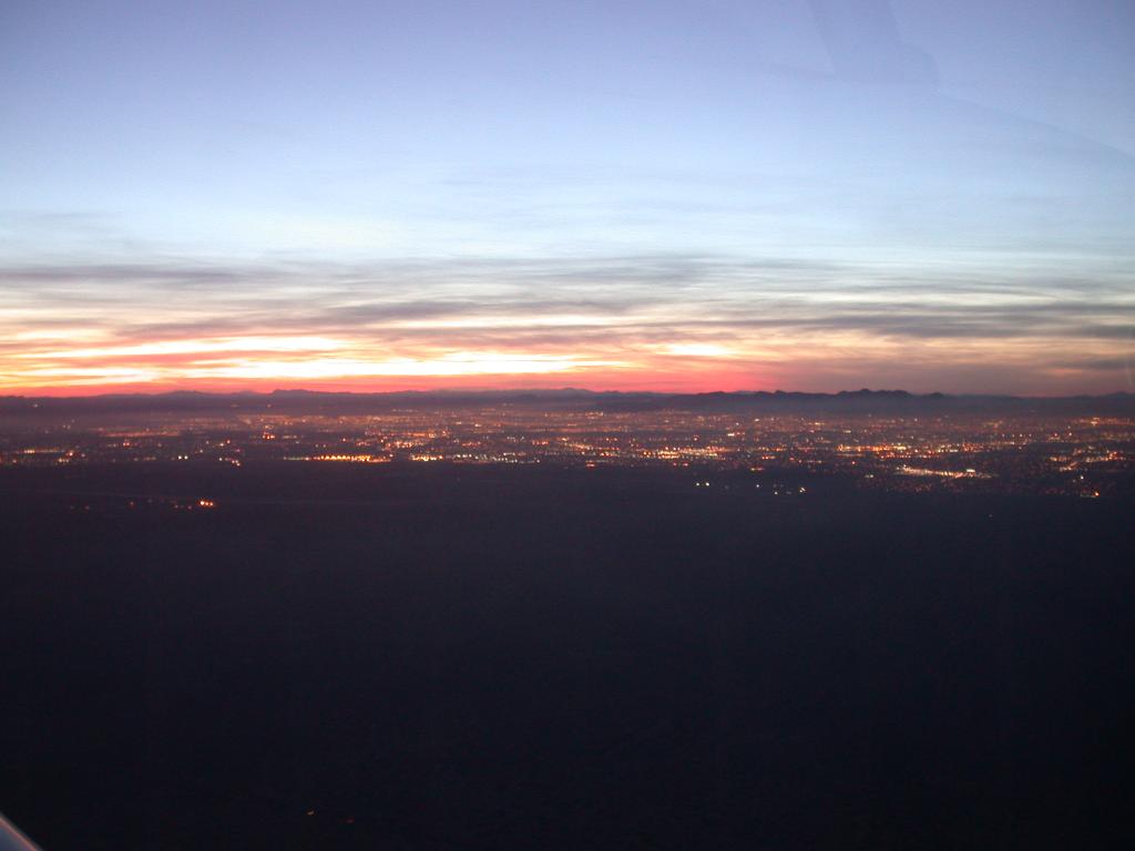 Approaching El Paso at night