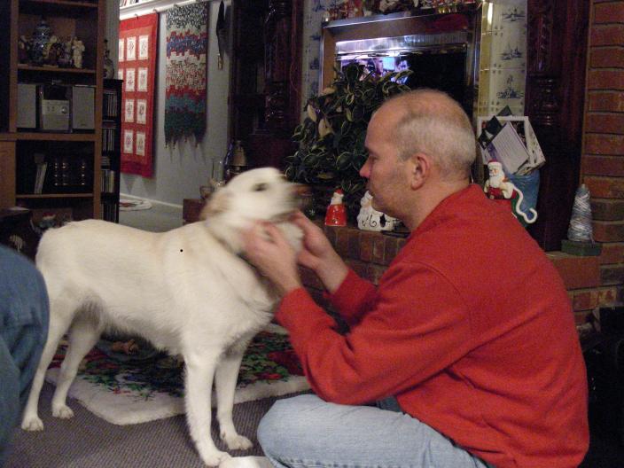 A boy and his dog, Jack and Louie