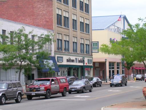 Looking up Main Street.