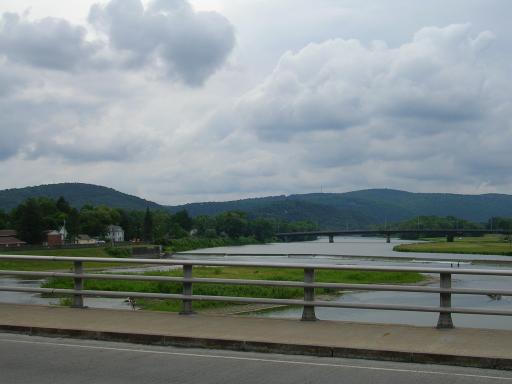 The view west from the Main Street Bridge (toward Walnut Street)