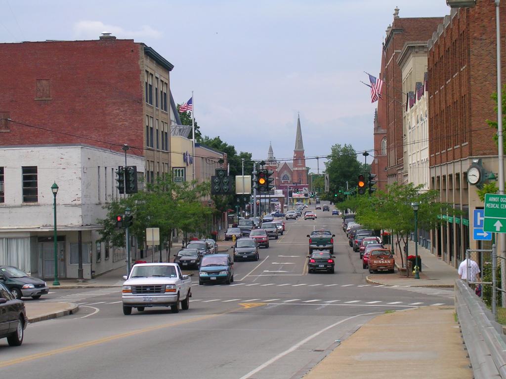 Straight down Main Street to St. Patricks from the bridge.