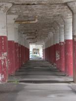 The cool looking walkway under the elevated freight railroad on the North Side.