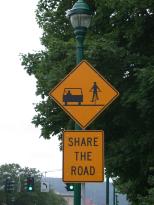 Earth's geekiest “Share the Road” sign is located in Elmira, NY.