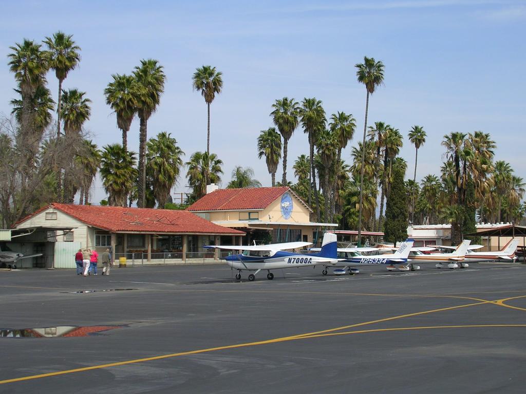 Cafe and flight school from the field