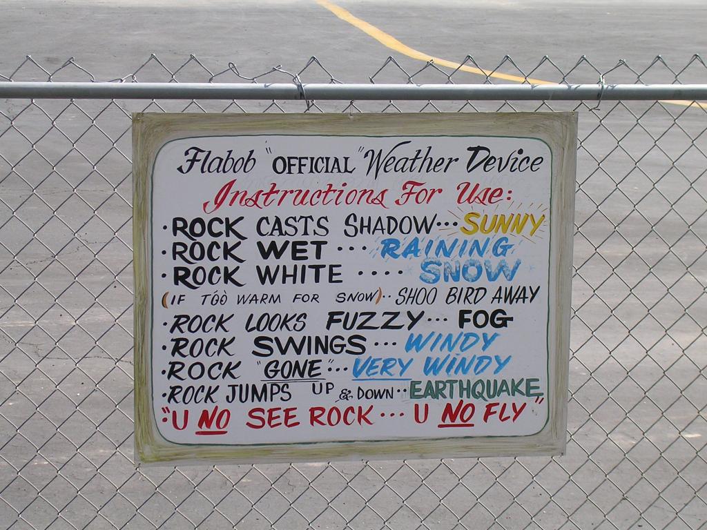 Flabob Weather Rock instructions (The Rock itself was inop)