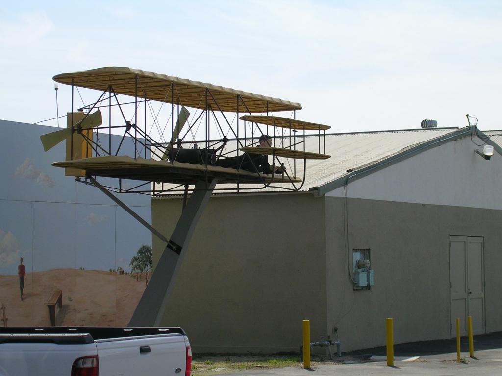 Wright Brothers mockup outside the airport