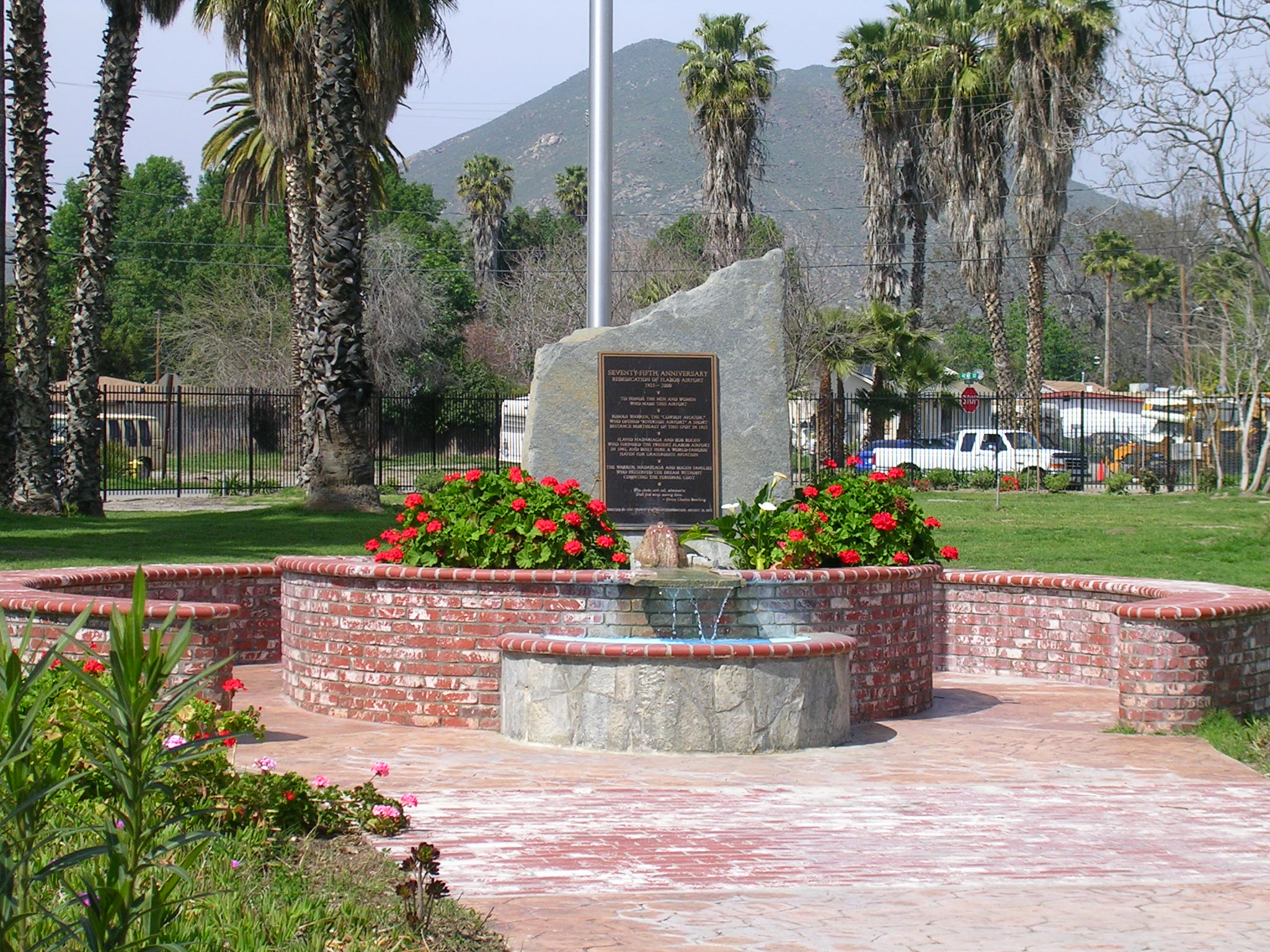 Little park outside the airport