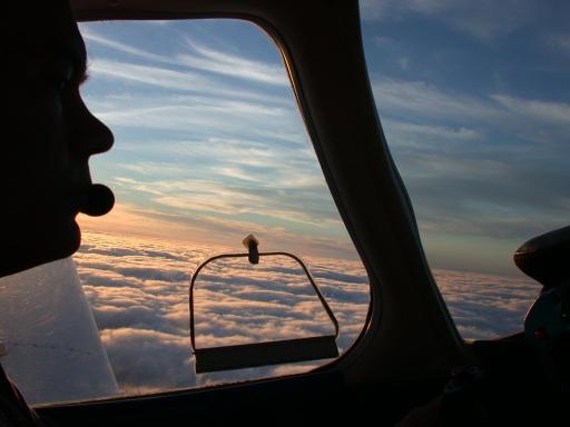 Me and a sunset behind the wing