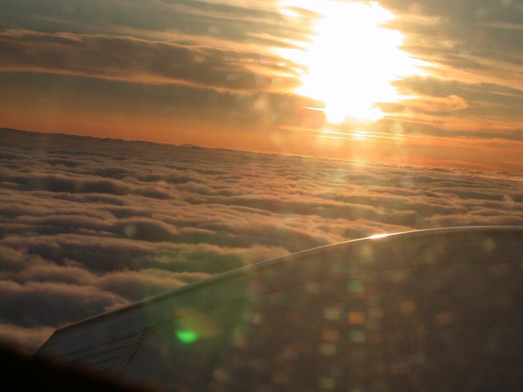 Beautiful sunset climbing out of Eugene 