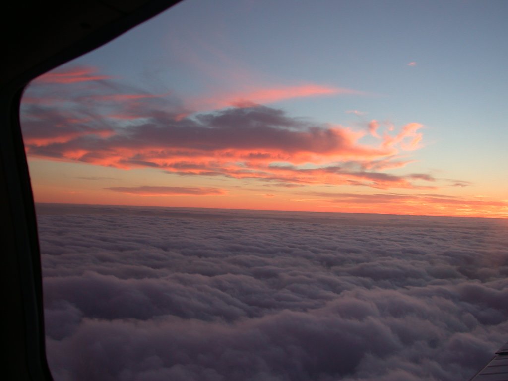 Sunset above the clouds