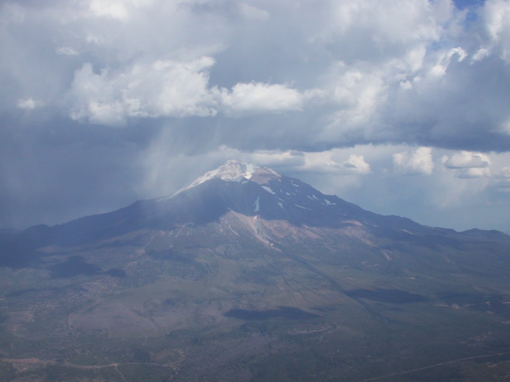 A snow squall on Mount Shasta